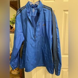 Adidas full zip cobalt blue Mesh lined windbreaker 3 stripes jacket  2xl